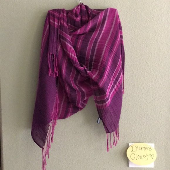 NWOT BOSSANI Women's Woven Striped Scarf/Wrap - Picture 1 of 4
